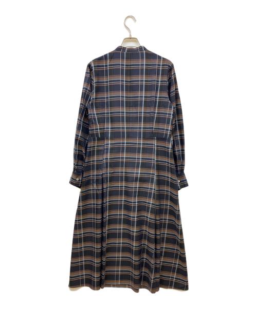 Aquascutum（アクアスキュータム）Aquascutum (アクアスキュータム) タータンクラブチェックシャツドレス ネイビー サイズ:8の古着・服飾アイテム