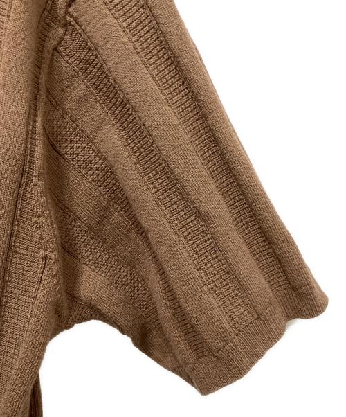 NKNIT（ンニット）NKNIT (ンニット) mix gauge logo KNIT shirts ブラウン×ブルー サイズ:2の古着・服飾アイテム