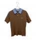 NKNIT（ンニット）の古着「mix gauge logo KNIT shirts」｜ブラウン×ブルー