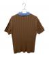 NKNIT (ンニット) mix gauge logo KNIT shirts ブラウン×ブルー サイズ:2：10000円