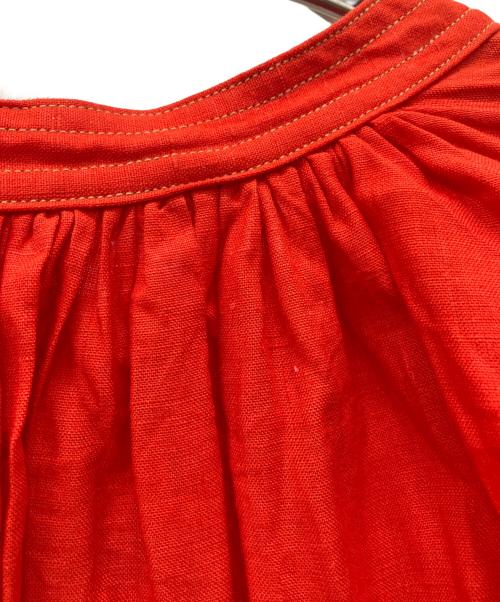 JUN MIKAMI（ジュン ミカミ）JUN MIKAMI (ジュン ミカミ) リネンカシュクールワンピース レッド サイズ:Freeの古着・服飾アイテム