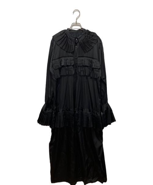 JUN MIKAMI（ジュン ミカミ）JUN MIKAMI (ジュン ミカミ) コットンシルクフリルワンピース ブラック サイズ:Freeの古着・服飾アイテム