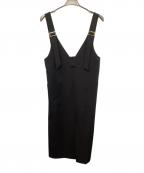 Spick and Spanスピックアンドスパン）の古着「バックル付きダブルクロスジャンスカ」｜ブラック