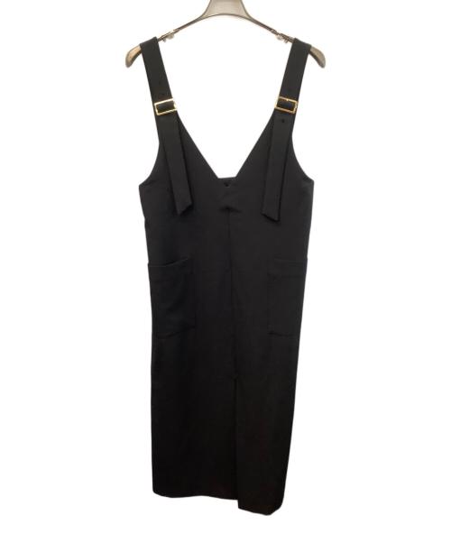 Spick and Span（スピックアンドスパン）Spick and Span (スピックアンドスパン) バックル付きダブルクロスジャンスカ ブラック サイズ:38の古着・服飾アイテム