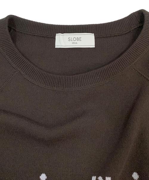 SLOBE IENA（スローブ イエナ）SLOBE IENA (スローブ イエナ) スムースオーバーロゴニット ブラウン サイズ:Fの古着・服飾アイテム