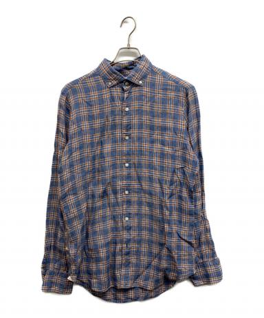 r*a様 フィナモレ FINAMORE チェック シャツ M 中古美品 中古・古着通販】finamore (フィナモレ) リネンBDチェックシャツ