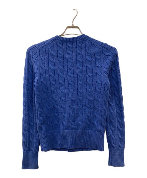 POLO RALPH LAUREN（ポロ・ラルフローレン）POLO RALPH LAUREN (ポロ・ラルフローレン) コットンケーブルニットカーディガン ブルー サイズ:Sの古着・服飾アイテム