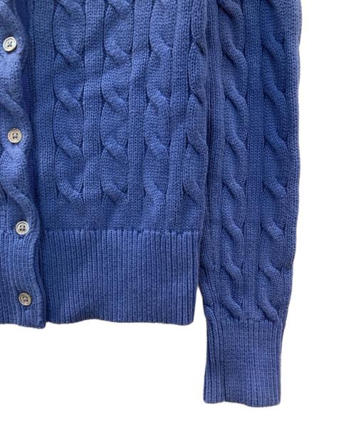 POLO RALPH LAUREN（ポロ・ラルフローレン）POLO RALPH LAUREN (ポロ・ラルフローレン) コットンケーブルニットカーディガン ブルー サイズ:Sの古着・服飾アイテム