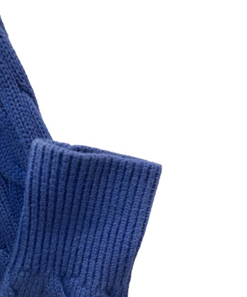 POLO RALPH LAUREN（ポロ・ラルフローレン）POLO RALPH LAUREN (ポロ・ラルフローレン) コットンケーブルニットカーディガン ブルー サイズ:Sの古着・服飾アイテム