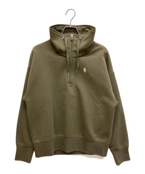 POLO RALPH LAUREN（ポロ・ラルフローレン）POLO RALPH LAUREN (ポロ・ラルフローレン) ハーフジップスウェット オリーブ サイズ:Sの古着・服飾アイテム