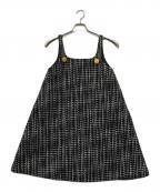 OBLIオブリ）の古着「Aラインツイードジャンパーワンピース」｜ブラック