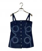 saharaサハラ）の古着「Gathering Tape Denim Bustier（ギャザリング テープ デニム ビスチェ)」｜インディゴ