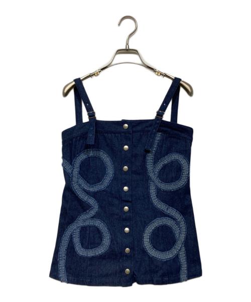 sahara（サハラ）sahara (サハラ) Gathering Tape Denim Bustier（ギャザリング テープ デニム ビスチェ) インディゴ サイズ:Freeの古着・服飾アイテム