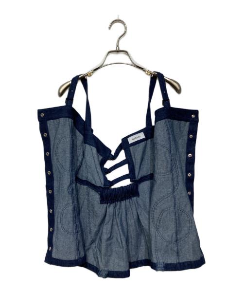 sahara（サハラ）sahara (サハラ) Gathering Tape Denim Bustier（ギャザリング テープ デニム ビスチェ) インディゴ サイズ:Freeの古着・服飾アイテム