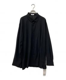 ATON（エイトン）の古着「TWIST WOOL TROPICAL OVERSIZED SHIRT」｜ブラック