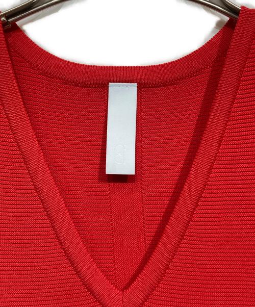 CFCL（シーエフシーエル）CFCL (シーエフシーエル) POTTERY SHORT BELL SLEEVE FLARE DRESS レッド サイズ:3の古着・服飾アイテム