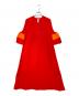 CFCL（シーエフシーエル）の古着「POTTERY SHORT BELL SLEEVE FLARE DRESS」｜レッド