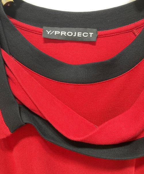 Y/PROJECT（ワイ プロジェクト）Y/PROJECT (ワイ プロジェクト) 変形鹿の子Tシャツ レッド サイズ:Lの古着・服飾アイテム
