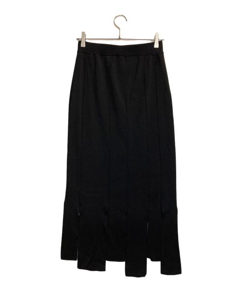 UN3D.（アンスリード）UN3D. (アンスリード) ランダムニットスカート ブラック サイズ:38の古着・服飾アイテム