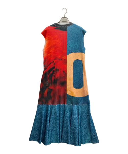 NON TOKYO（ノントーキョー）NON TOKYO (ノントーキョー) PRINT RIB NO-SLEEVE ONE-PIECE ブラック サイズ:Freeの古着・服飾アイテム