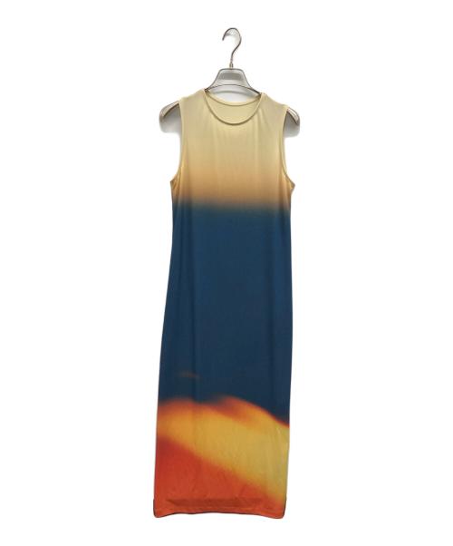 ISSEY MIYAKE（イッセイミヤケ）ISSEY MIYAKE (イッセイミヤケ) LIGHT LEAK ノースリーブワンピース イエロー サイズ:2の古着・服飾アイテム