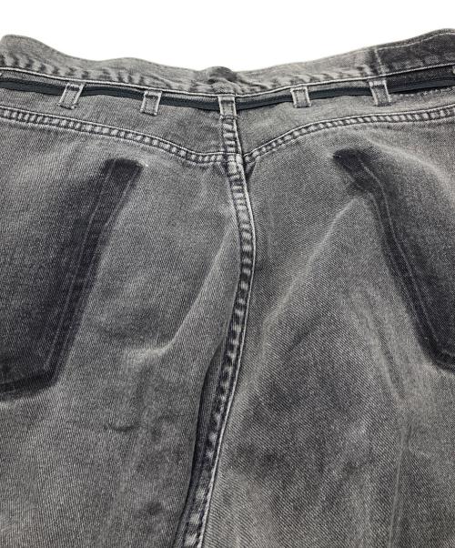 MAISON EUREKA（メゾンエウレカ）MAISON EUREKA (メゾンエウレカ) ブラックデニムパンツ ラップパンツ　日本製 ブラック サイズ:Mの古着・服飾アイテム