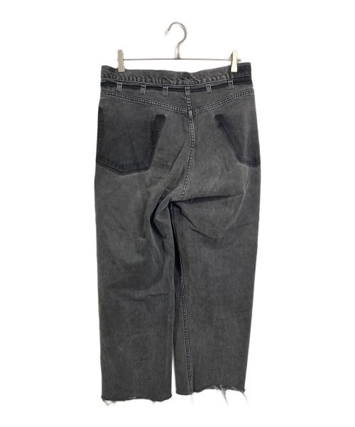 MAISON EUREKA（メゾンエウレカ）MAISON EUREKA (メゾンエウレカ) ブラックデニムパンツ ラップパンツ　日本製 ブラック サイズ:Mの古着・服飾アイテム