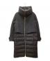 HERNO（ヘルノ）の古着「ネックウォーマー付きウール切替ノーカラーダウンコート」｜ブラック