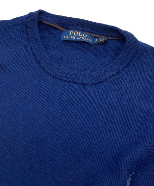 POLO RALPH LAUREN（ポロ・ラルフローレン）POLO RALPH LAUREN (ポロ・ラルフローレン) シルクカシミヤ混ニット ネイビー サイズ:Sの古着・服飾アイテム