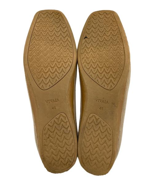 VIVAIA（ビバイア）VIVAIA (ビバイア) スクエアトゥニットパンプス ベージュ サイズ:41の古着・服飾アイテム