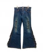 L.G.Bルグランブルー）の古着「フリンジブーツカットジーンズ」｜ブルー