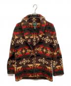 LAUREN RALPH LAURENローレンラルフローレン）の古着「ハンドニット ネイティブ柄 コンチョボタンカーディガン」｜ブラウン