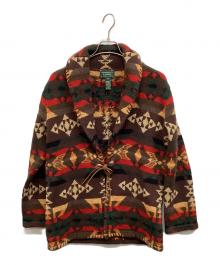 LAUREN RALPH LAUREN（ローレンラルフローレン）の古着「ハンドニット ネイティブ柄 コンチョボタンカーディガン」｜ブラウン