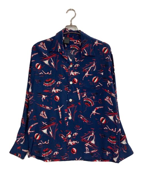 N.HOOLYWOOD（エヌ ハリウッド）N.HOOLYWOOD (エヌ ハリウッド) OPEN COLLAR SHIRT ネイビー サイズ:36の古着・服飾アイテム