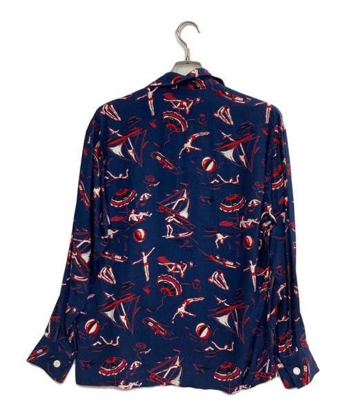 N.HOOLYWOOD（エヌ ハリウッド）N.HOOLYWOOD (エヌ ハリウッド) OPEN COLLAR SHIRT ネイビー サイズ:36の古着・服飾アイテム