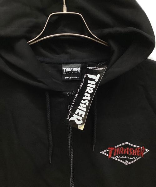 THRASHER（スラッシャー）THRASHER (スラッシャー) ジップパーカー ブラック サイズ:L 未使用品の古着・服飾アイテム