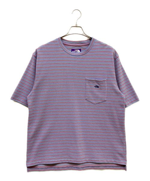 THE NORTHFACE PURPLELABEL（ザ・ノースフェイス パープルレーベル）THE NORTHFACE PURPLELABEL (ザ・ノースフェイス パープルレーベル) Moss Stitch Field H/S Pocket Tee パープル サイズ:Lの古着・服飾アイテム