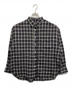 JOURNAL STANDARD relumeジャーナルスタンダード レリューム）の古着「コットンローンチェックオーバーサイズシャツ」｜ブラック