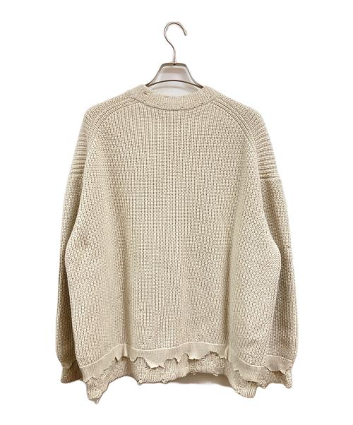 MAISON SPECIAL（メゾンスペシャル）MAISON SPECIAL (メゾンスペシャル) プライムオーバーレーザーカットクラッシュニットクルーネックプルオーバー ベージュ サイズ:1の古着・服飾アイテム