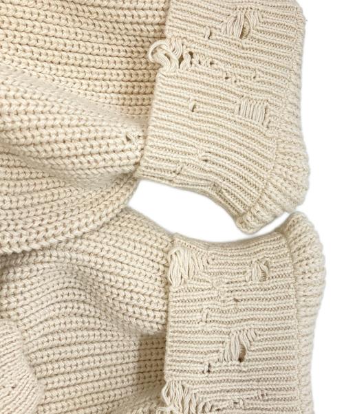 MAISON SPECIAL（メゾンスペシャル）MAISON SPECIAL (メゾンスペシャル) プライムオーバーレーザーカットクラッシュニットクルーネックプルオーバー ベージュ サイズ:1の古着・服飾アイテム