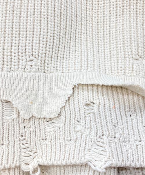 MAISON SPECIAL（メゾンスペシャル）MAISON SPECIAL (メゾンスペシャル) プライムオーバーレーザーカットクラッシュニットクルーネックプルオーバー ベージュ サイズ:1の古着・服飾アイテム