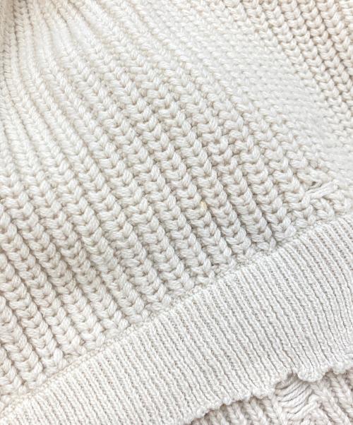 MAISON SPECIAL（メゾンスペシャル）MAISON SPECIAL (メゾンスペシャル) プライムオーバーレーザーカットクラッシュニットクルーネックプルオーバー ベージュ サイズ:1の古着・服飾アイテム