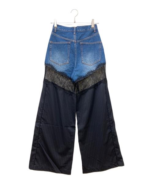 PRANK PROJECT（プランクプロジェクト）PRANK PROJECT (プランクプロジェクト) Denim Lace Blocking Pants ブルー サイズ:36の古着・服飾アイテム