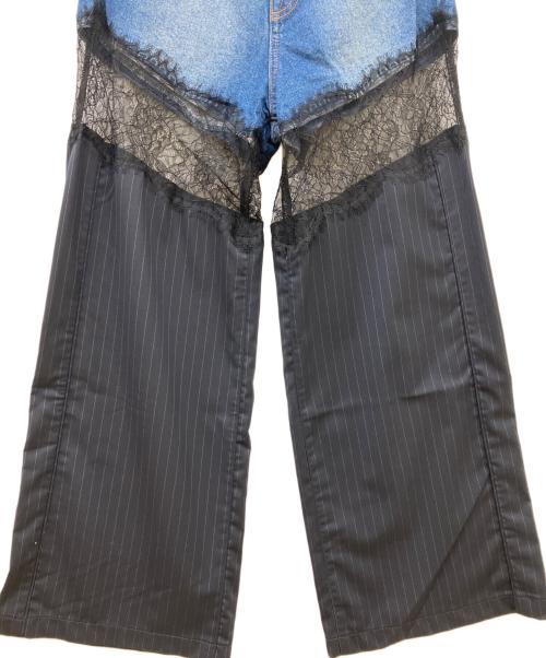 PRANK PROJECT（プランクプロジェクト）PRANK PROJECT (プランクプロジェクト) Denim Lace Blocking Pants ブルー サイズ:36の古着・服飾アイテム