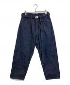 BLURHMSブラームス）の古着「12.9oz Selvage Denim GI-belt Pants 12.9オンス セルビッジ デニム ジーアイベルト パンツ  デニムパンツ　日本製」｜インディゴ