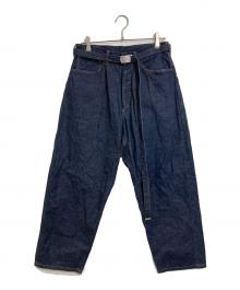 BLURHMS（ブラームス）の古着「12.9oz Selvage Denim GI-belt Pants 12.9オンス セルビッジ デニム ジーアイベルト パンツ  デニムパンツ　日本製」｜インディゴ
