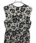 中古・古着 BALLSEY (ボールジィ) モノクロームフラワープリント スキッパーカラーワンピース ブラック×ホワイト サイズ:36：9000円