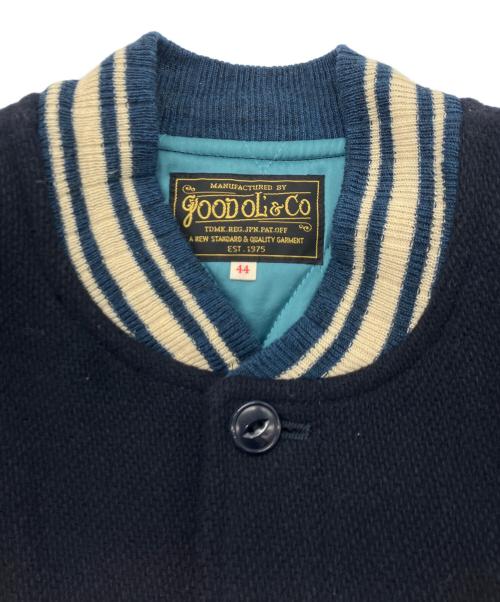 GOOD OL'（グッドオル）GOOD OL' (グッドオル) ボタンスタジャン ネイビー×グリーン サイズ:44の古着・服飾アイテム