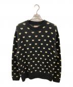 DRESS HIPPYドレスヒッピー）の古着「ハート柄ニット」｜ブラック