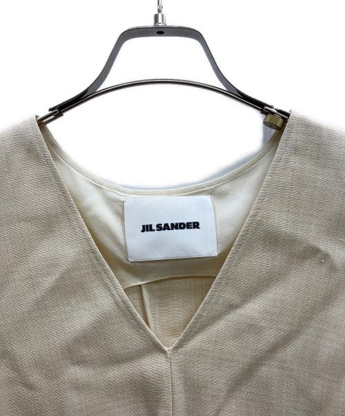 JIL SANDER（ジルサンダー）JIL SANDER (ジルサンダー) レーヨンシルク フレアブラウス アイボリー サイズ:34の古着・服飾アイテム